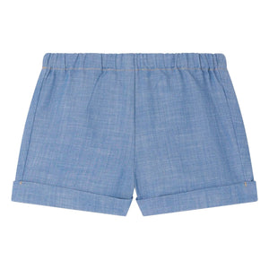 Bonpoint - Shorts de algodón orgánico Ecady Chambray | Azul