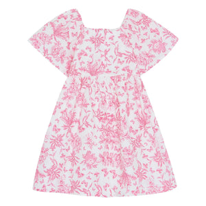 Tartine et Chocolat - Çiçek Desenli Elbise - Toile de Jouy İlhamlı | Pembe