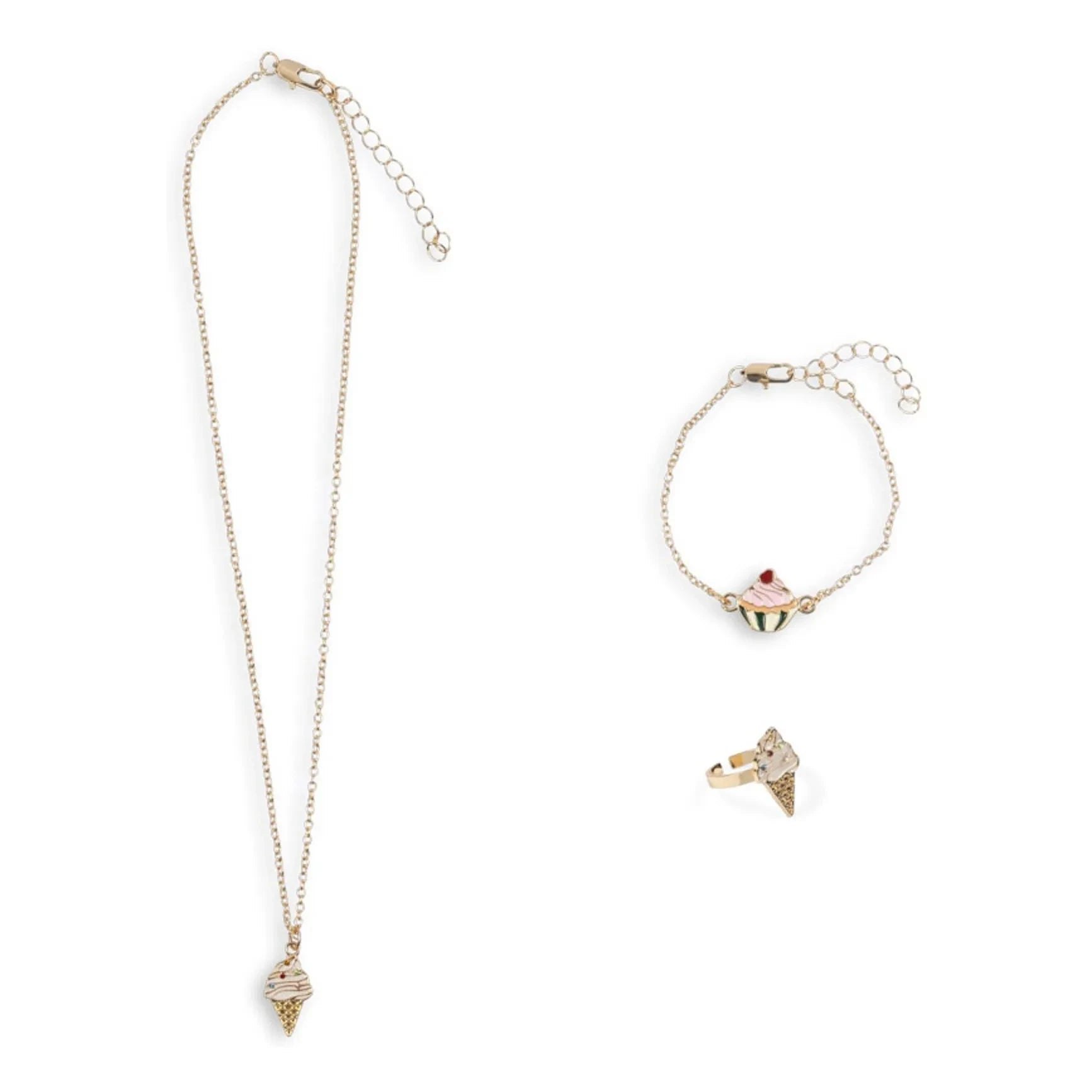 Konges Sløjd - Set de Collar, Pulsera y Anillo Glaces | Dorado