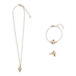 Konges Sløjd - Set de Collar, Pulsera y Anillo Glaces | Dorado
