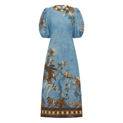Alémais - Vestido Georgie de lino | Azul