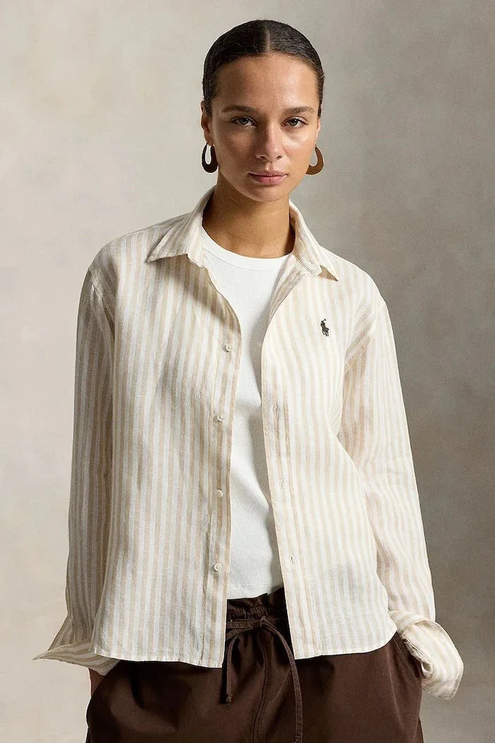 Polo Ralph Lauren Camisa de lino para mujer LINEN-LSL-BFS