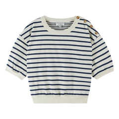 Emile et Ida - Sudadera de algodón orgánico a rayas marineras | Azul marino