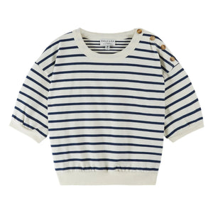 Emile et Ida - Sudadera de algodón orgánico a rayas marineras | Azul marino