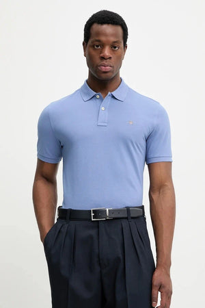 Camiseta de algodón para hombre con cuello tipo Gant