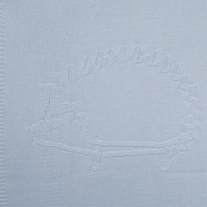 Tartine et Chocolat - Manta 75x100 cm de lana y acrílico con motivo de puercoespín | Azul claro