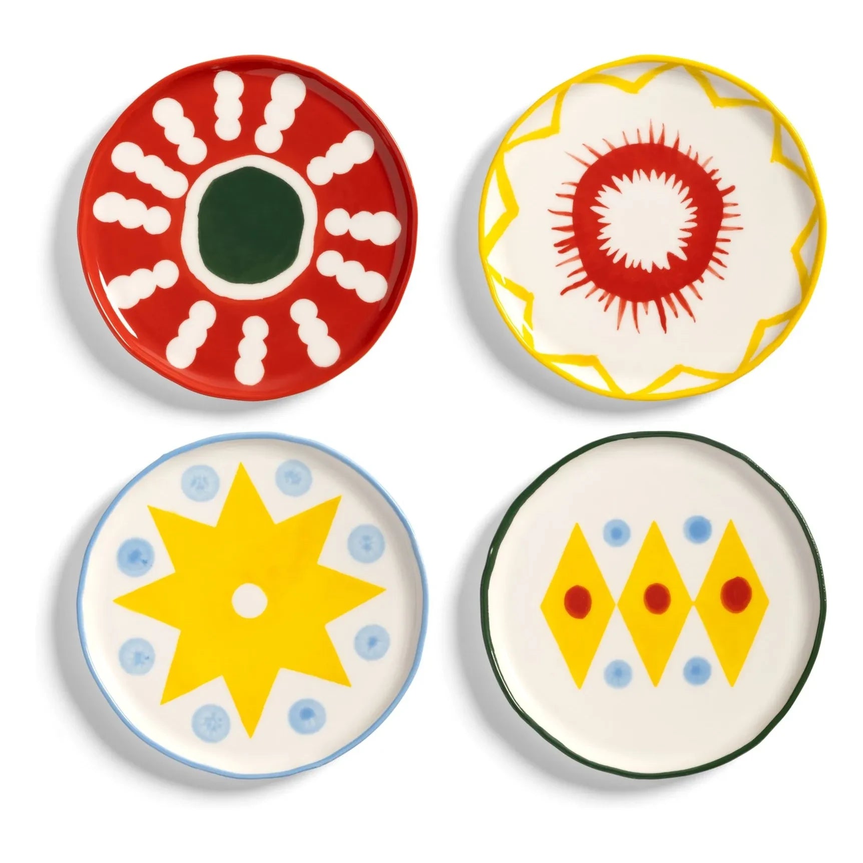 &Klevering - Platos de porcelana Festivo - Juego de 4