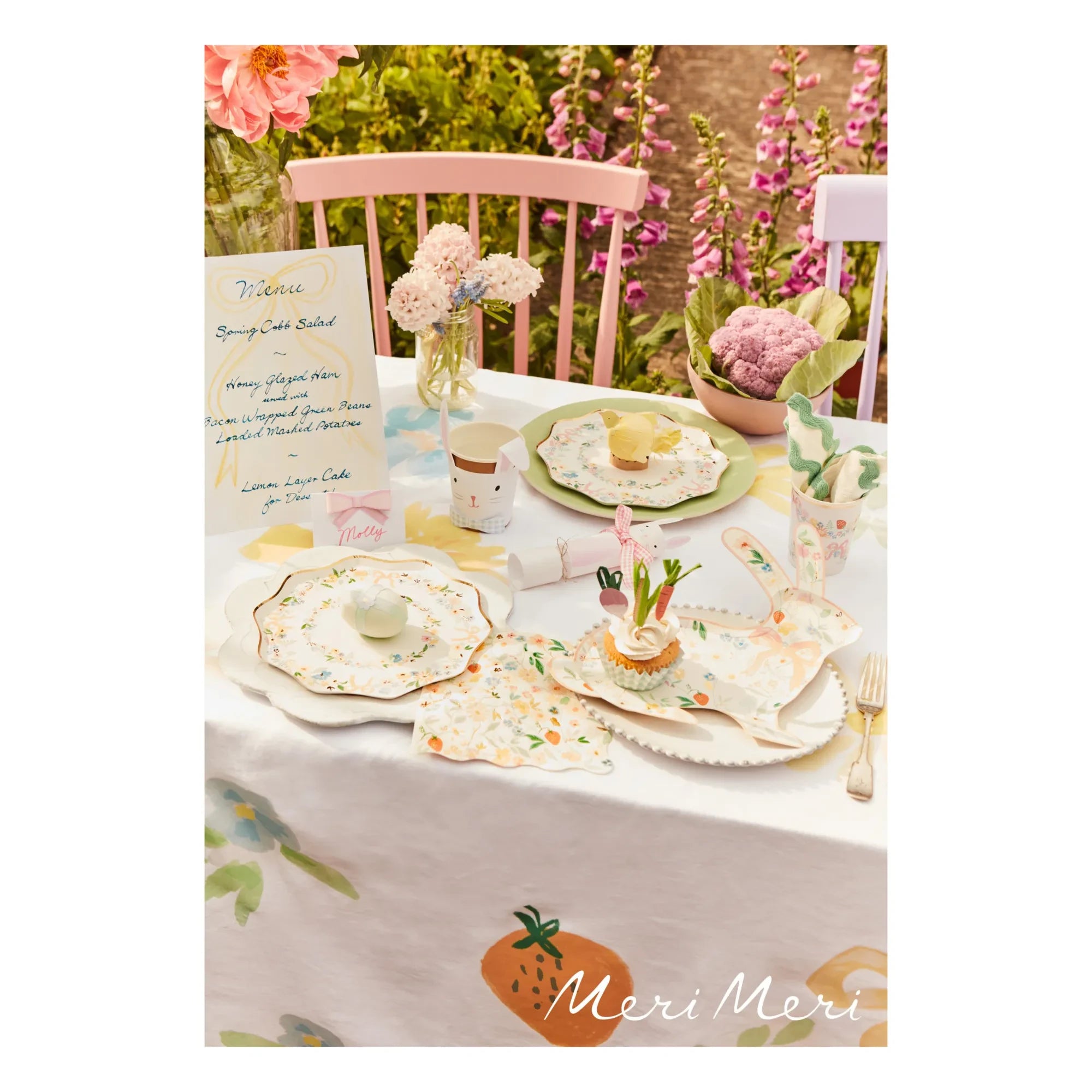 Meri Meri - Platos de flores de primavera pastel - Juego de 8