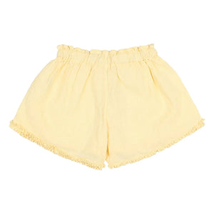 Búho - Short con volantes de algodón orgánico | Amarillo