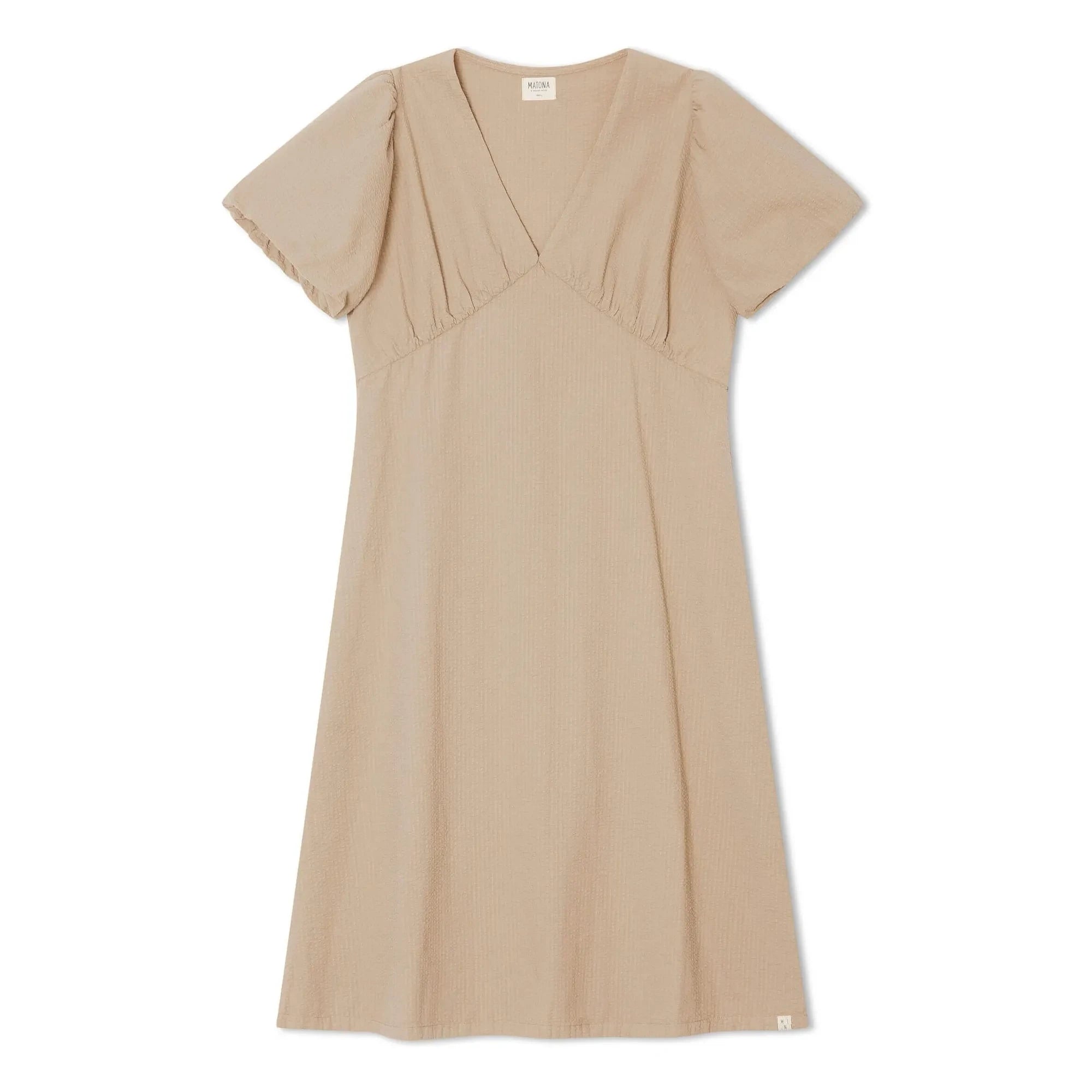Matona - Vestido de algodón orgánico de largo medio | Arena