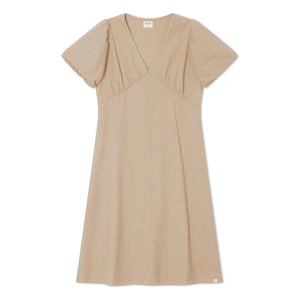 Matona - Vestido de algodón orgánico de largo medio | Arena