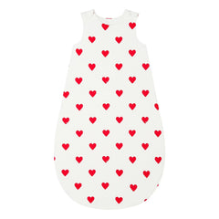 Petit Bateau - Saco de dormir con motivos de corazones | Rojo
