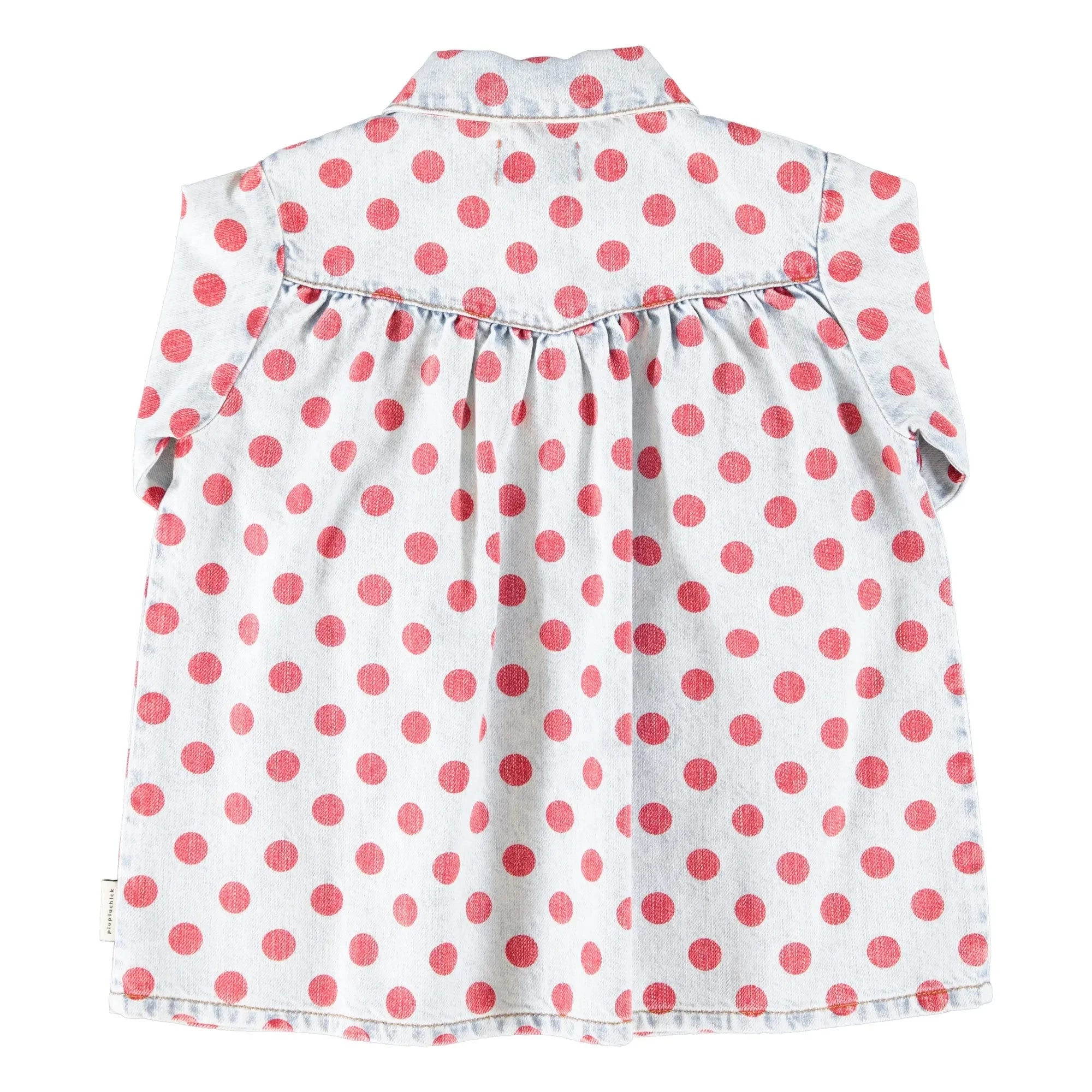 Piupiuchick - Pois Denim Elbise | Açık Mavi