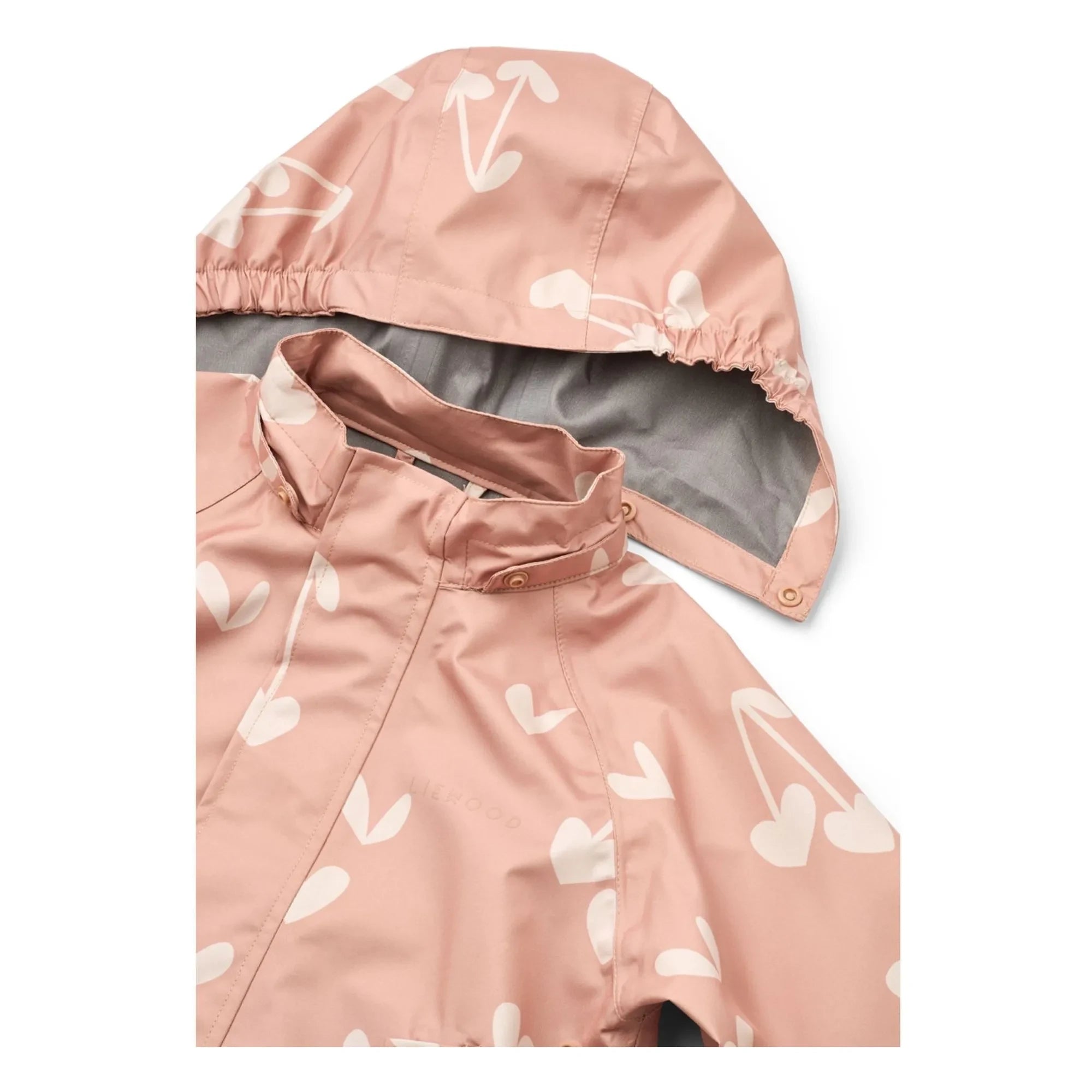 Liewood - Conjunto de lluvia de fibra reciclada Pedia Coeurs | Rosa suave