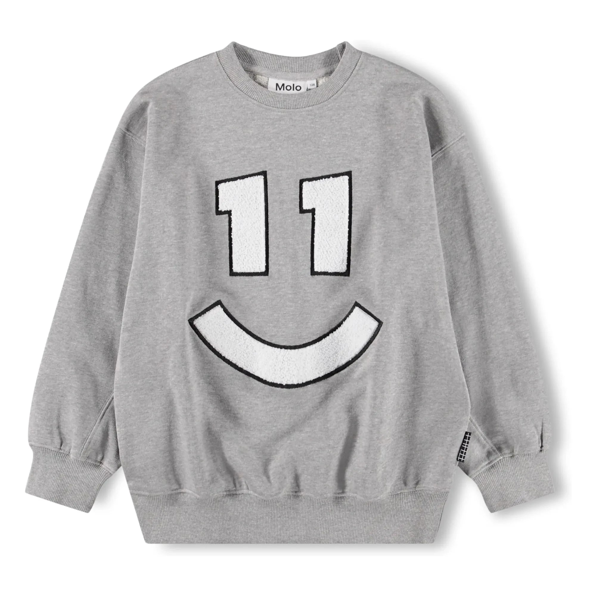 Molo - Sudadera Magni n.º 11 Smile Algodón orgánico | Gris melange