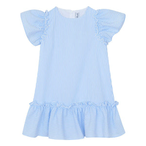 Tartine et Chocolat - Vestido de rayas con volantes | Azul