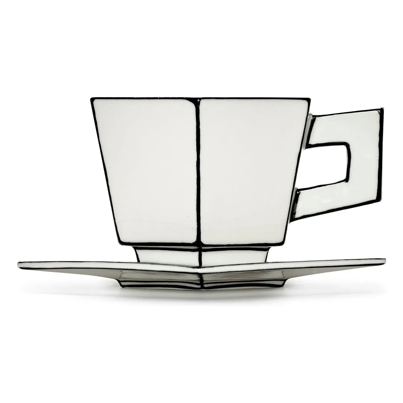Serax - Juego de tazas y platos Annabet Philips - 2 unidades | Negro/Blanco
