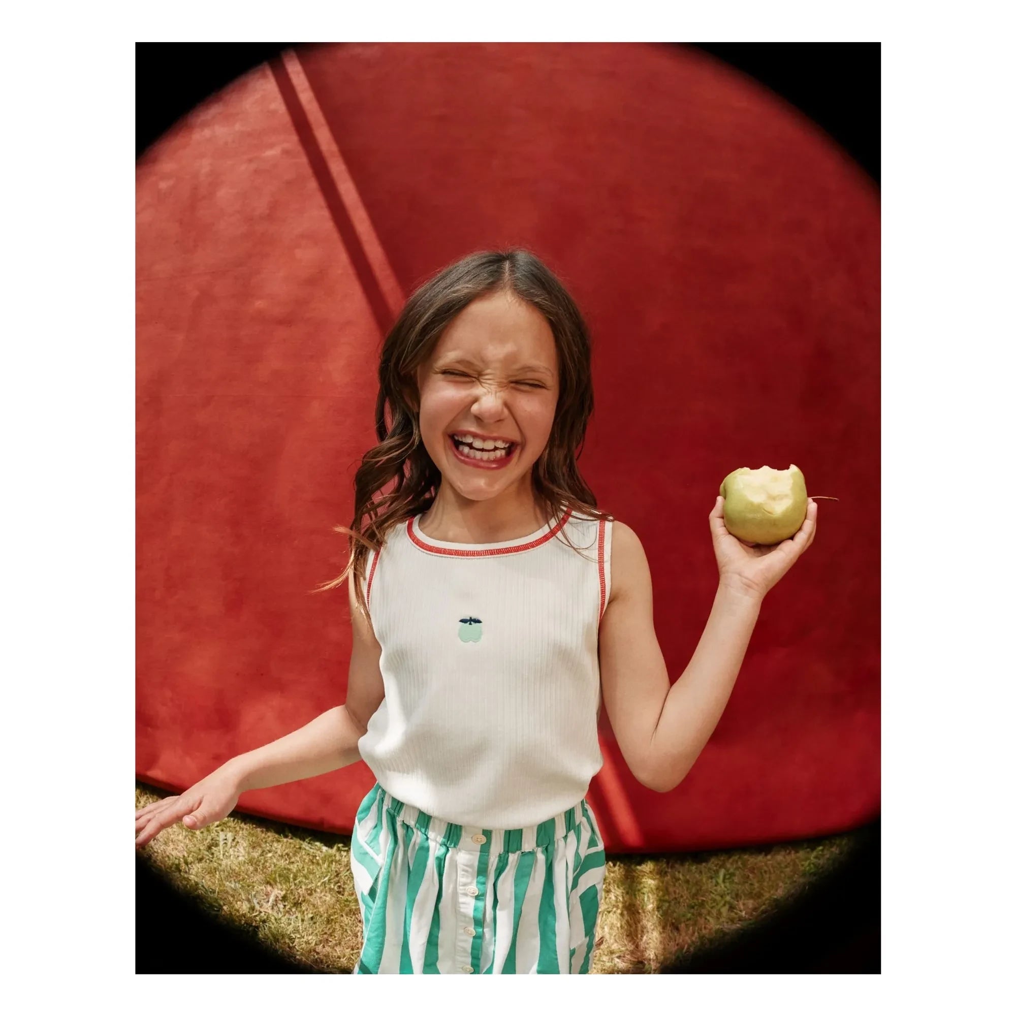 Goldie + Ace - Falda de rayas con bolsillos | Verde