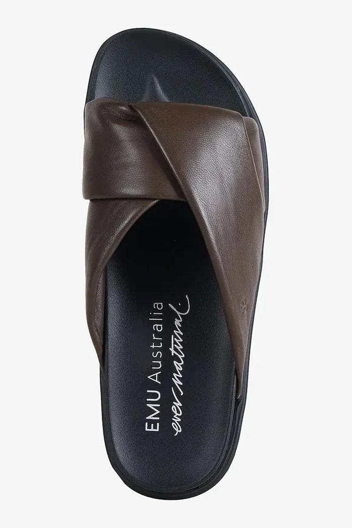 Chanclas planas de cuero Emu Australia Selene para mujer