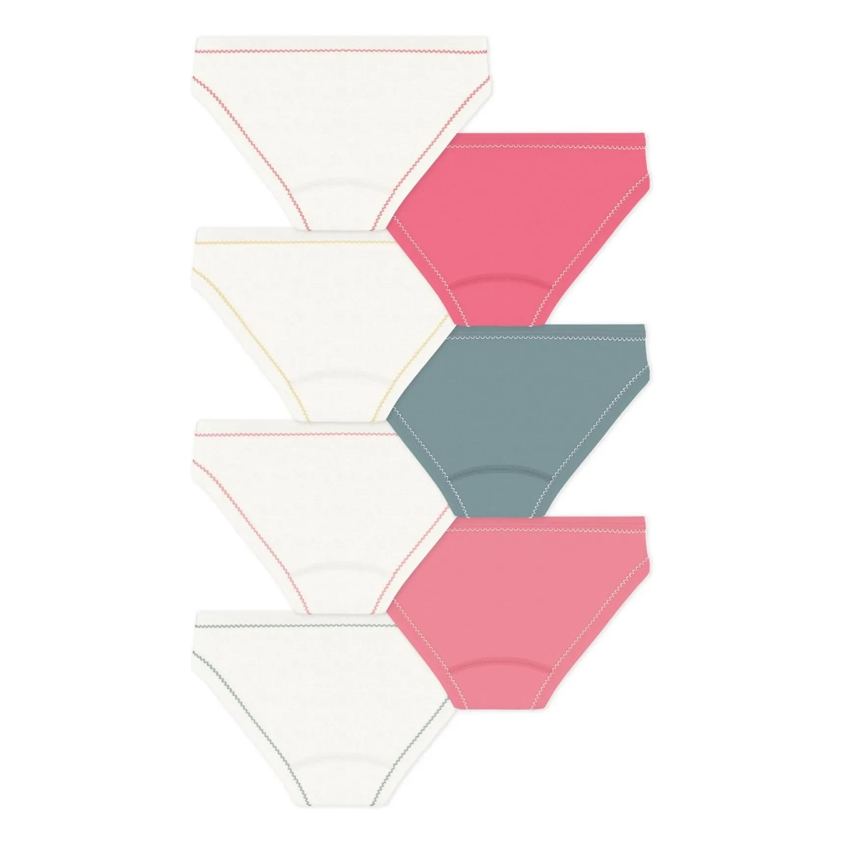 Petit Bateau - Bragas Lisas Paquete de 7 | Coral