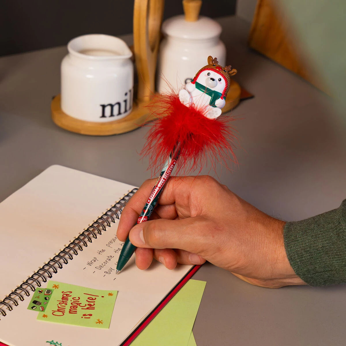 Legami - Bolígrafo Navideño con Oso Polar Iluminado - Escribir es Magia