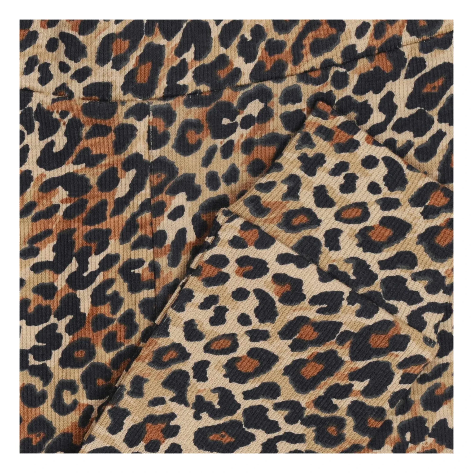 Tumble N'Dry - Leggings acanalados de algodón orgánico Cedro Leopardo | Marrón