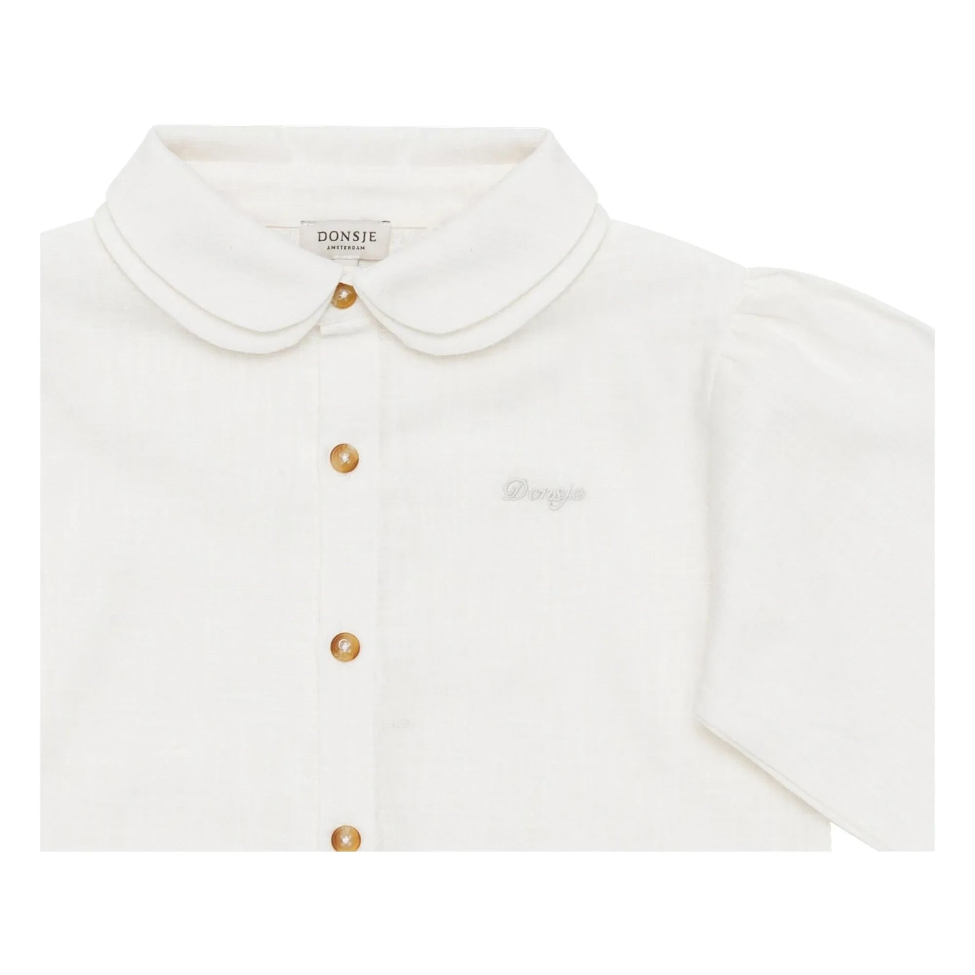 Donsje - Blusa con cuello Claudine Anoeche | Blanco