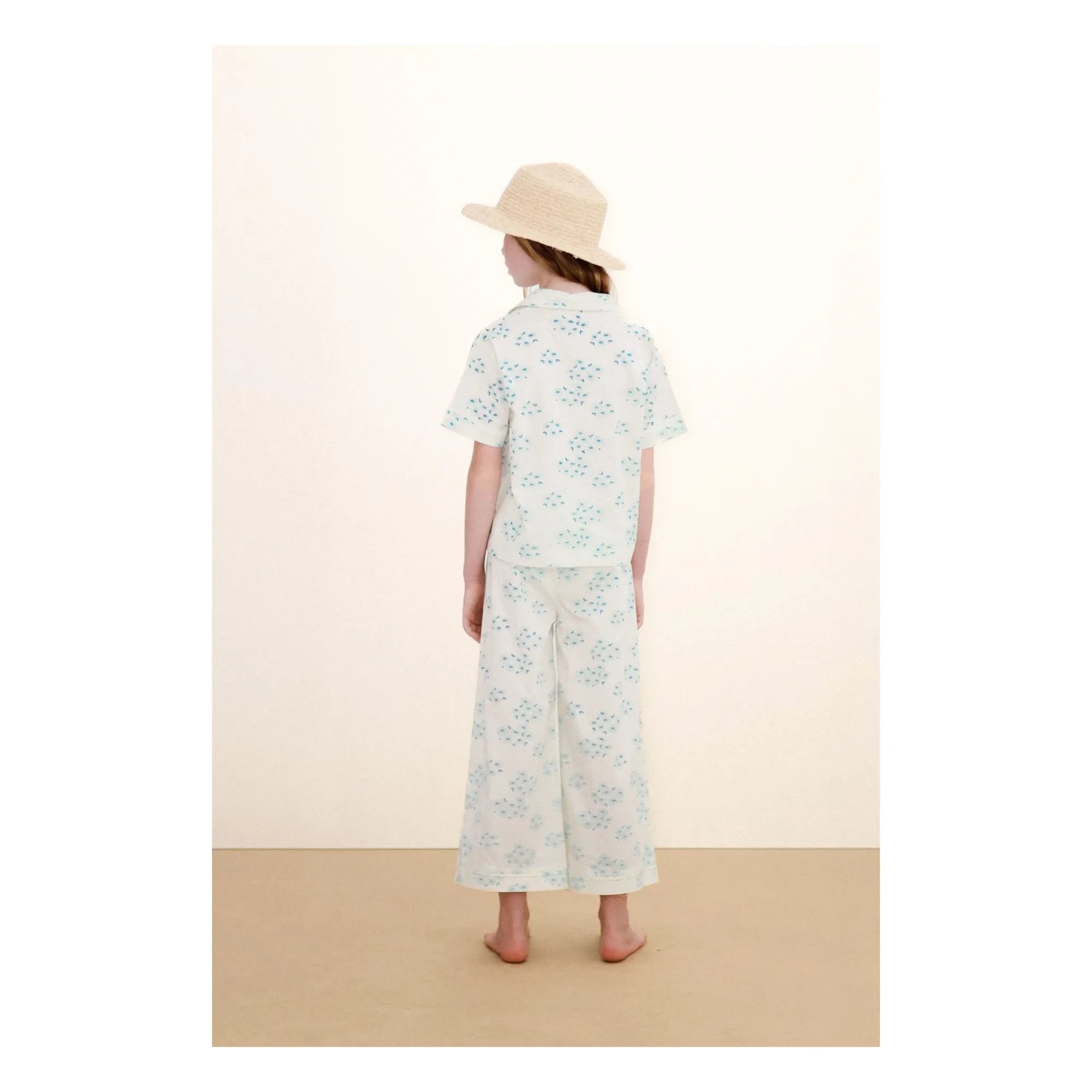 Tinycottons - Conjunto de camisa y pantalón con estampado floral | Blanco