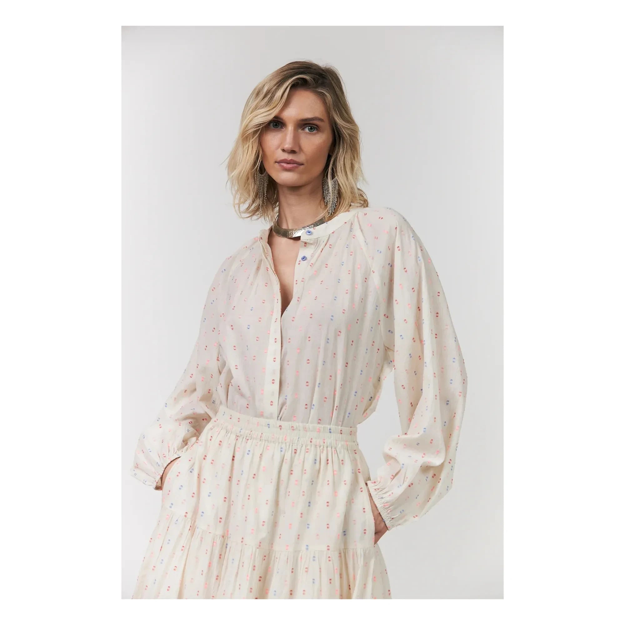 Lollys Laundry - Blusa de algodón Hailey | Crema