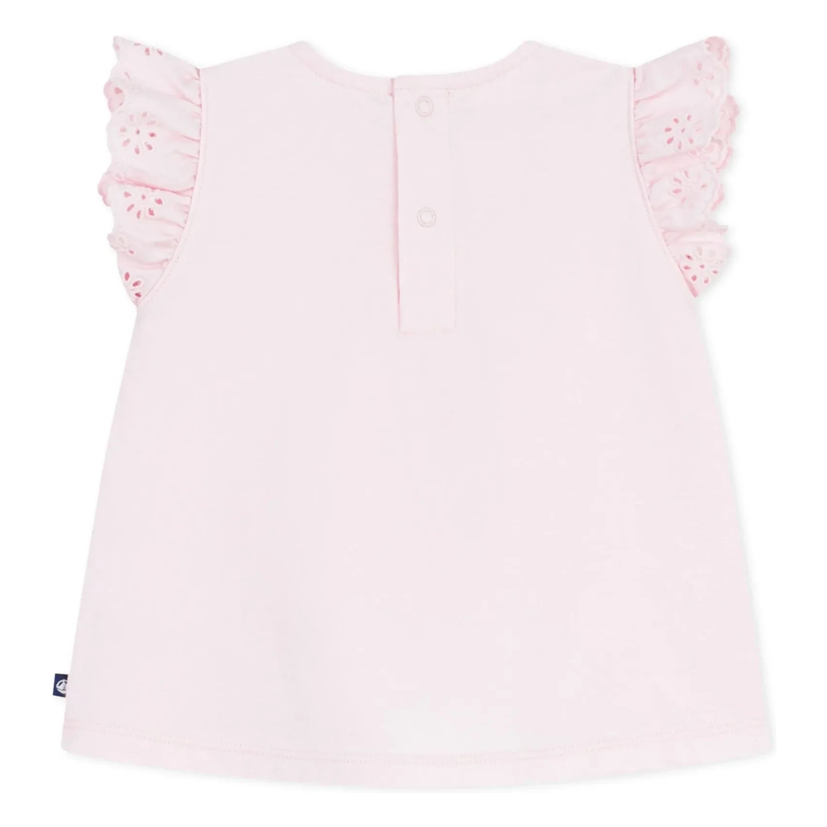 Petit Bateau - Camiseta con bordado inglés | Rosa