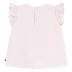 Petit Bateau - Camiseta con bordado inglés | Rosa