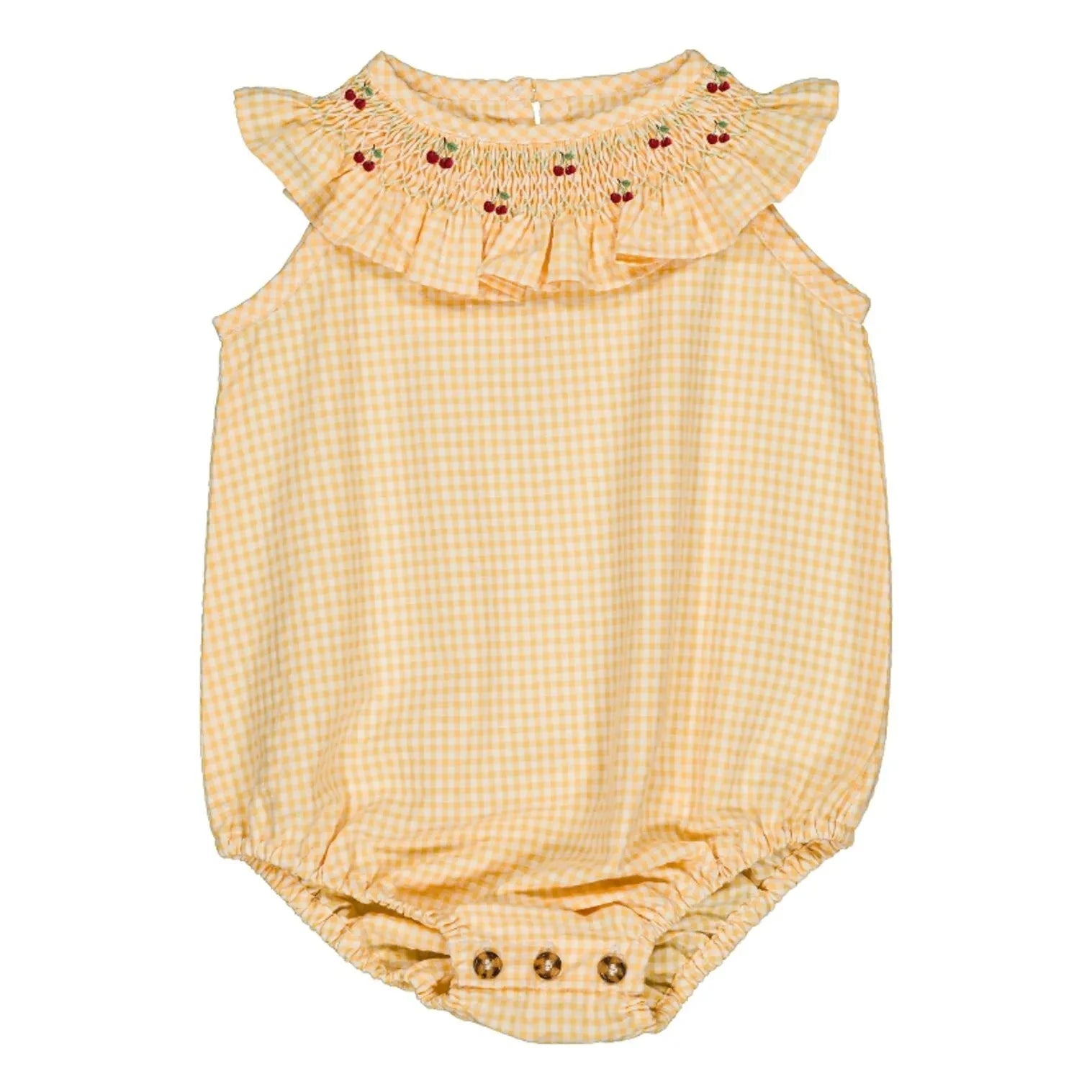 Loir - Marta Vichy mono de algodón orgánico | Amarillo