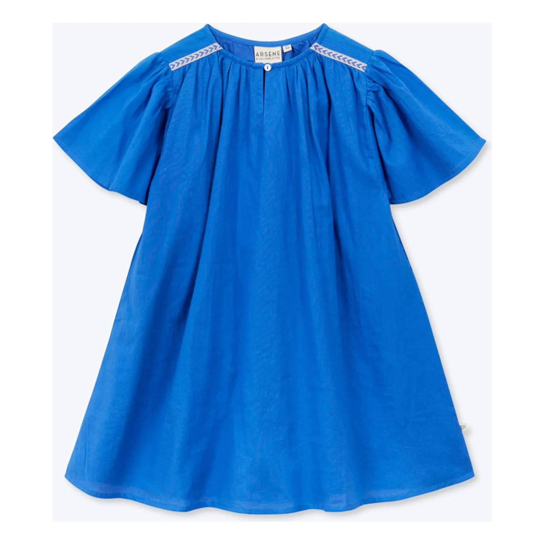 Arsène et Les Pipelettes - Vestido de volantes de voile de algodón orgánico | Azul celeste