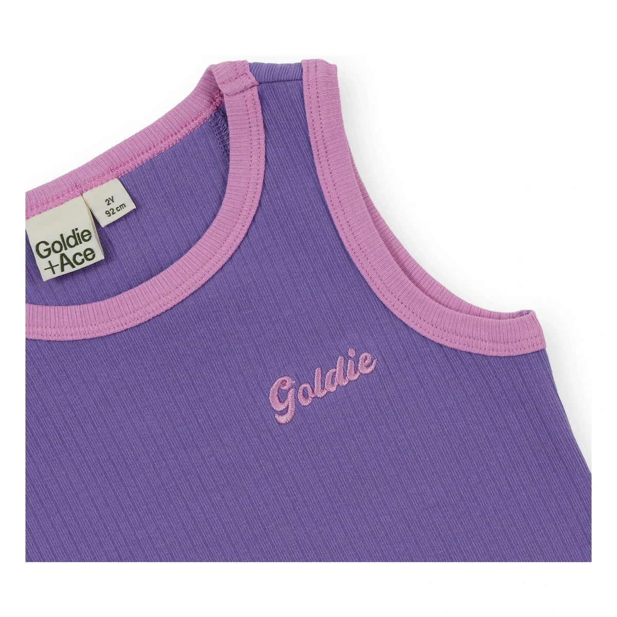 Goldie + Ace - Camiseta de tirantes acanalada en contraste | Morado