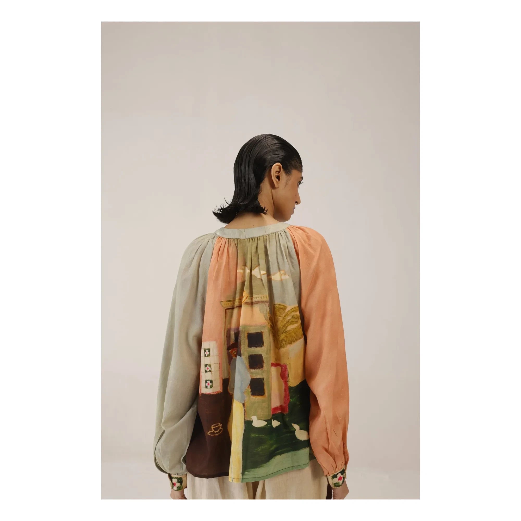 CORD - Blusa de seda de algodón Lido | Melocotón