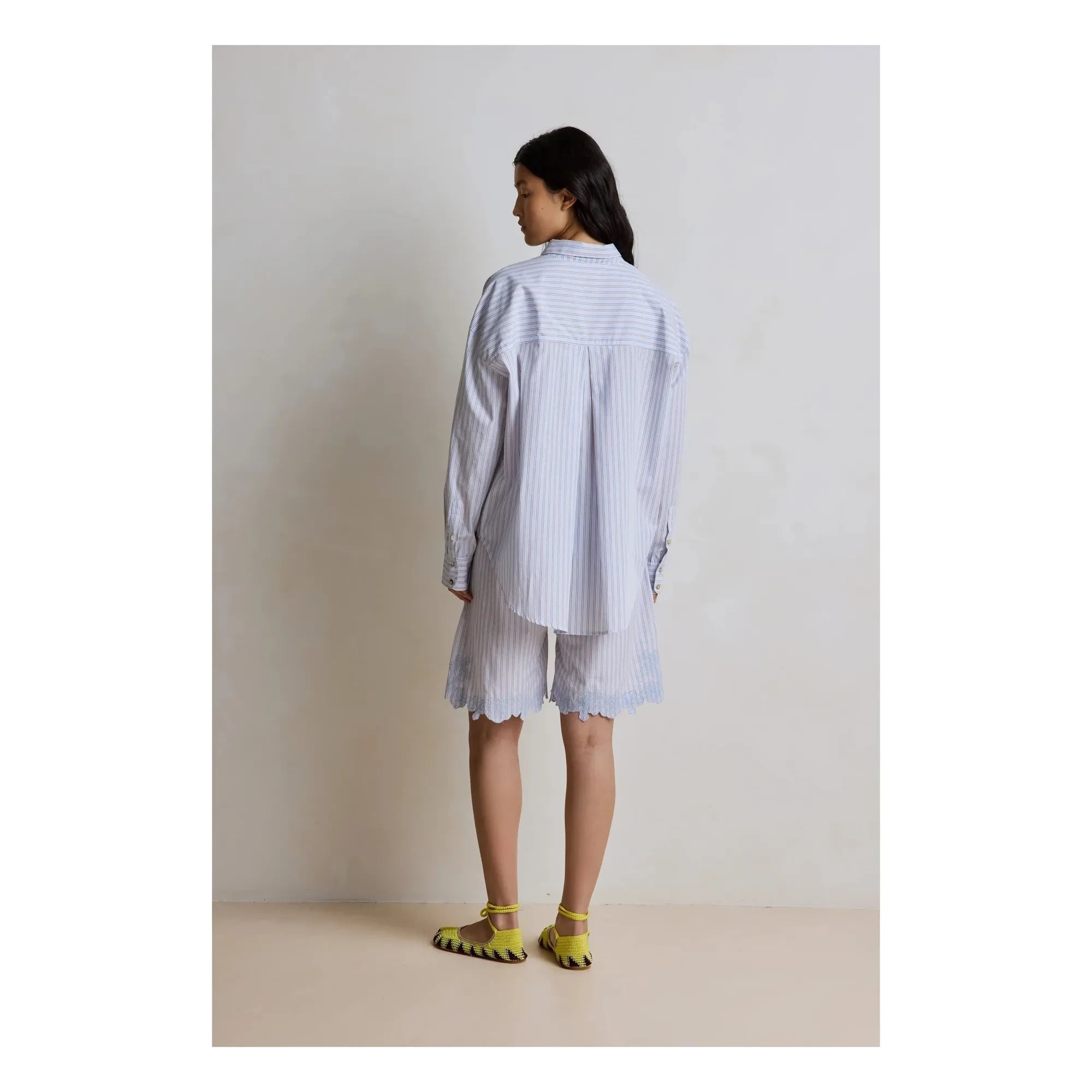 Hod - Kelya Camisa de rayas de algodón | Azul