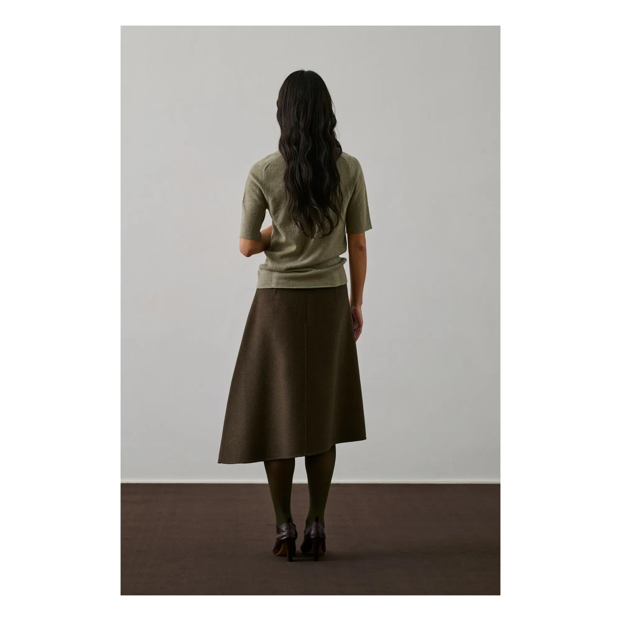 Soeur - Falda de lana Ginebra | Caqui Marrón