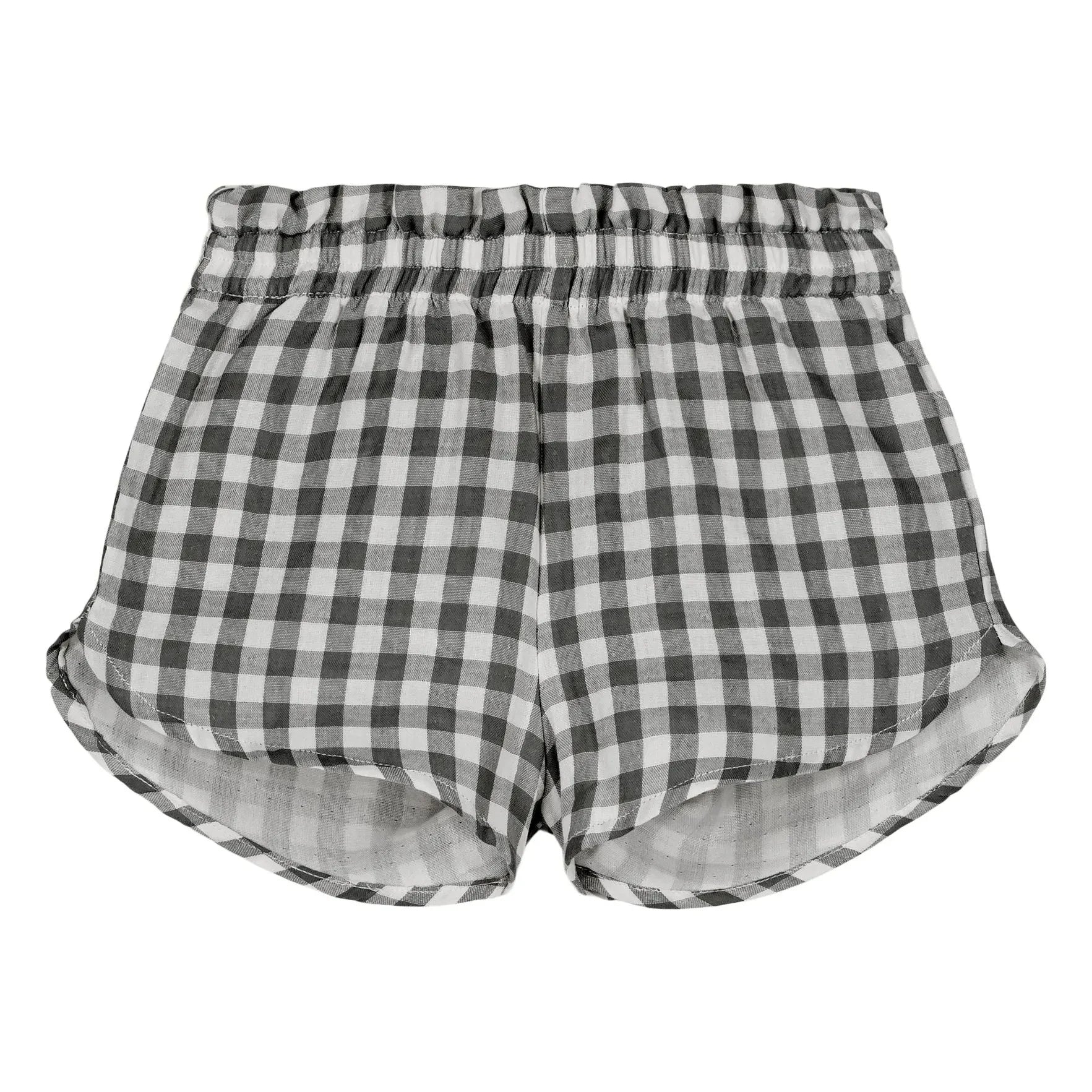 Studio Bohème - Pantalón corto de gasa de algodón orgánico Georgette Gingham | Negro