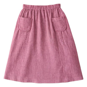 Lililotte - Falda de gasa de algodón orgánico con bolsillo de jade | Rosa empolvado