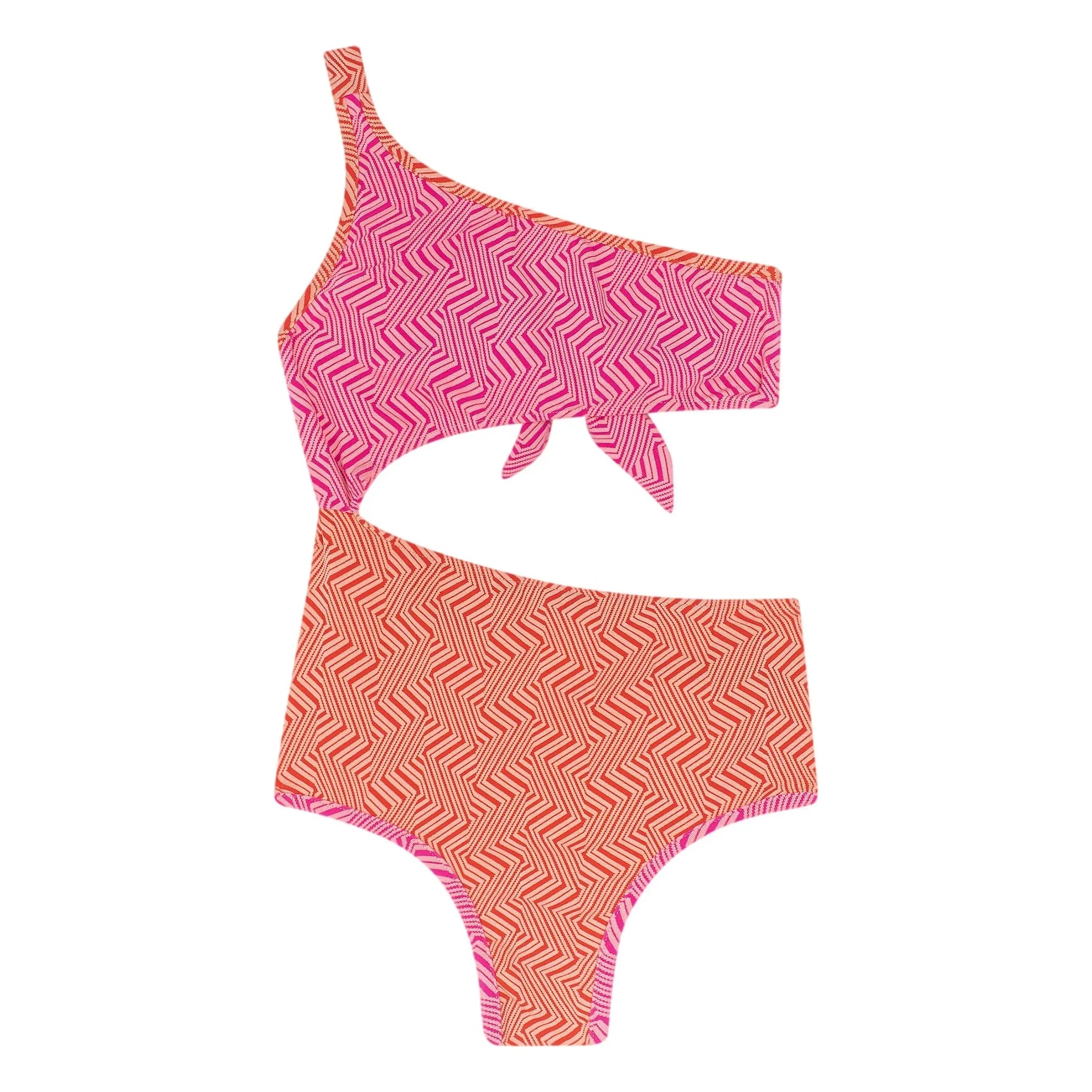 My First Cantê - Bañador Asimétrico Abstracto Elle | Rosa