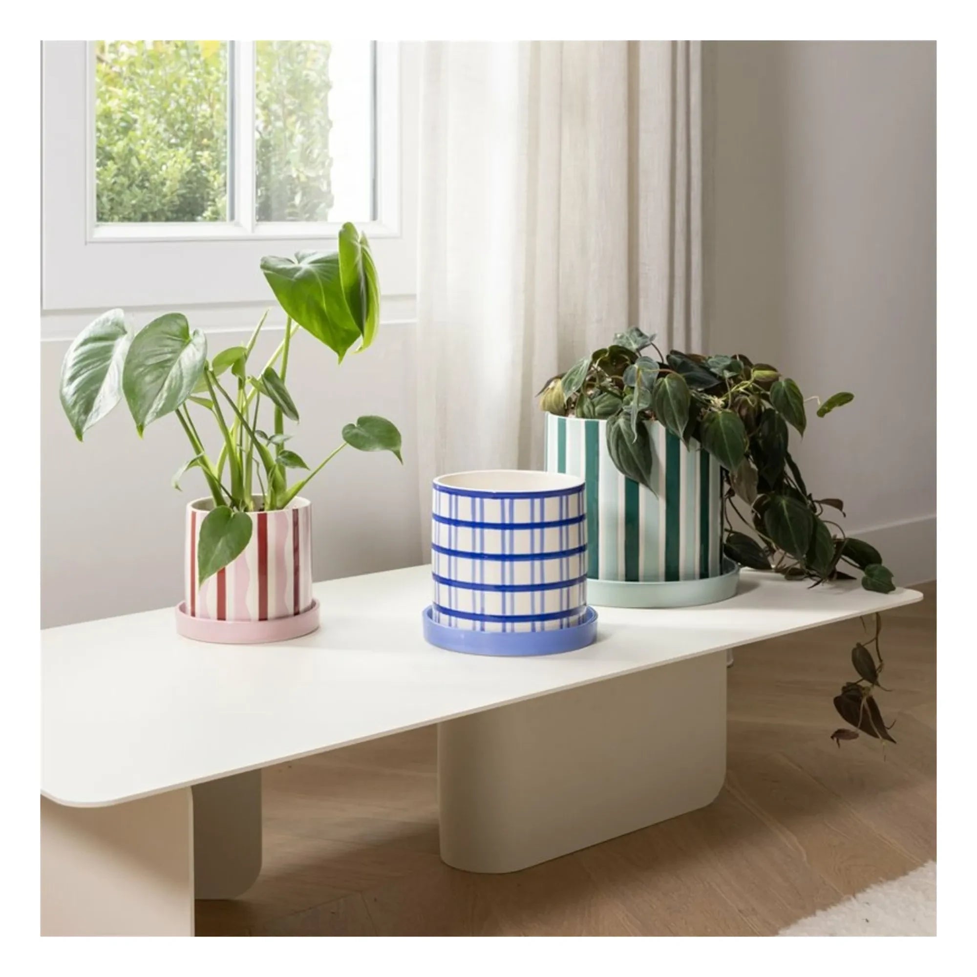 &Klevering - Maceta Clash Stripe | Verde