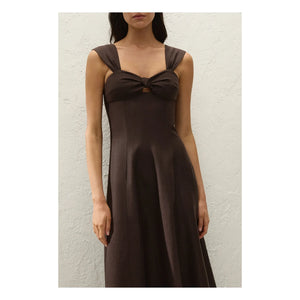 Faithfull the Brand - Vestido Pallida de Lino y Algodón | Marrón