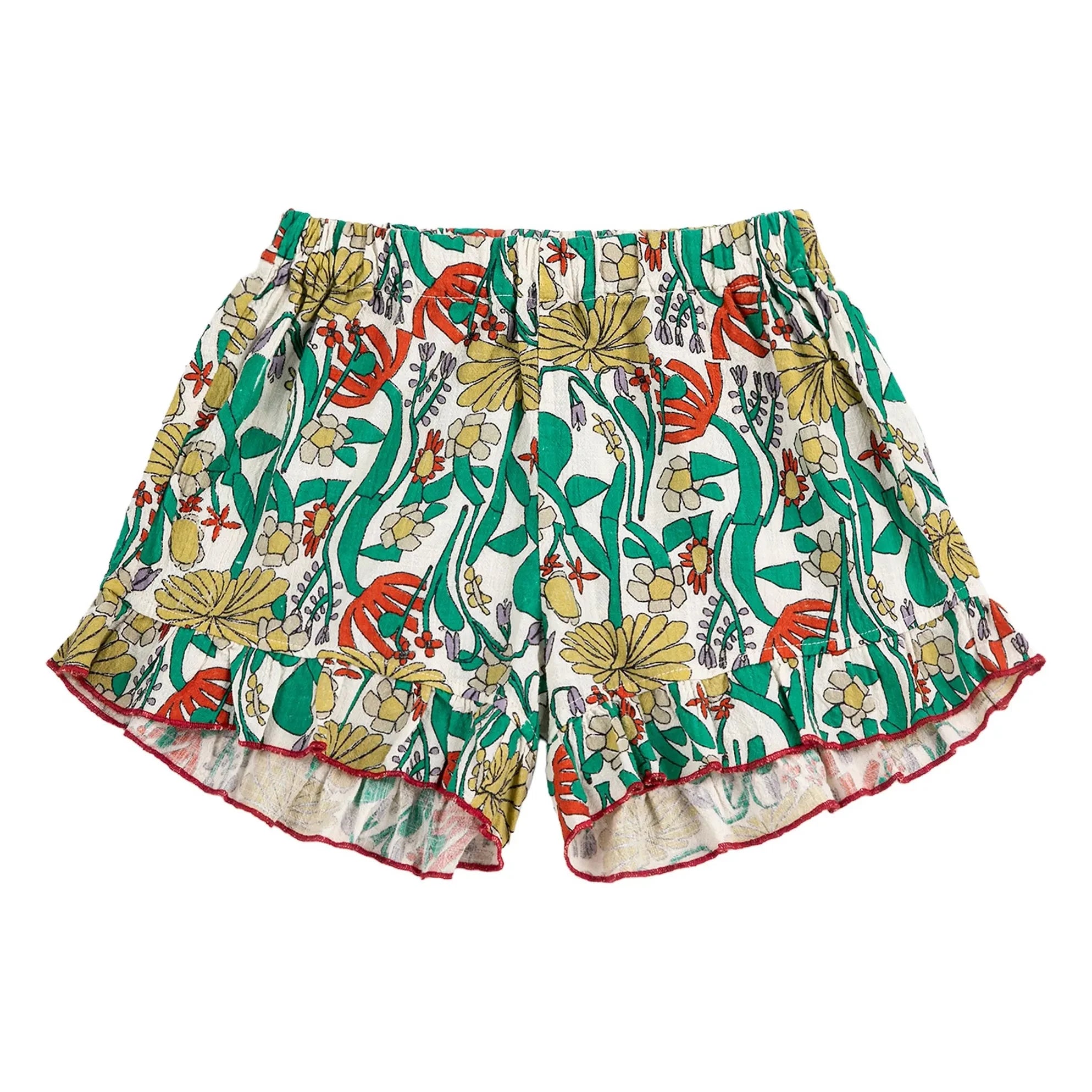 Bobo Choses - Shorts de algodón orgánico con volantes | Blanco