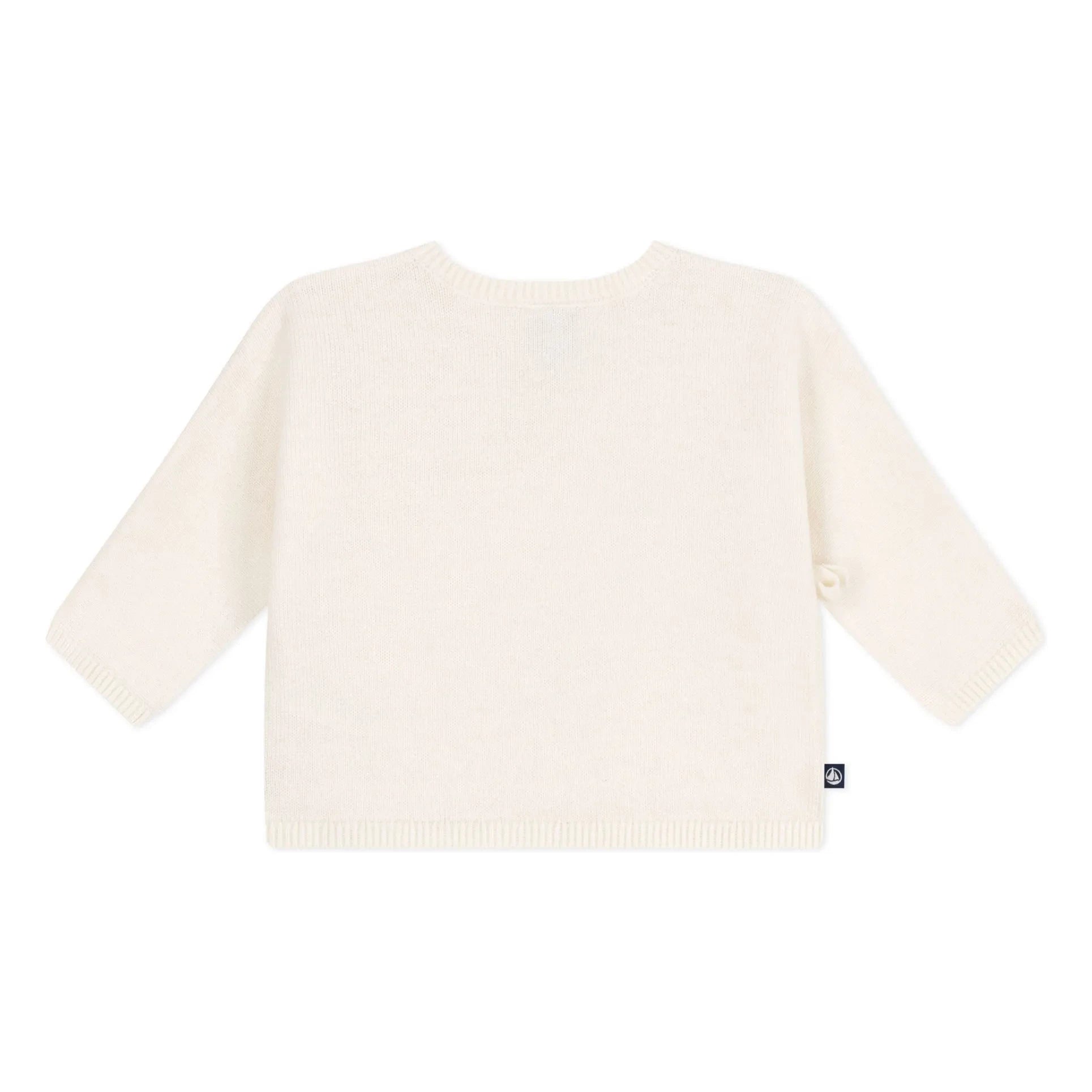 Petit Bateau - Cárdigan cruzado de punto pointelle de lana | Crudo
