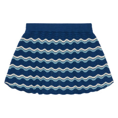 FUB - Merinos Yünü "Waves" Pointelle Etek | Mavi