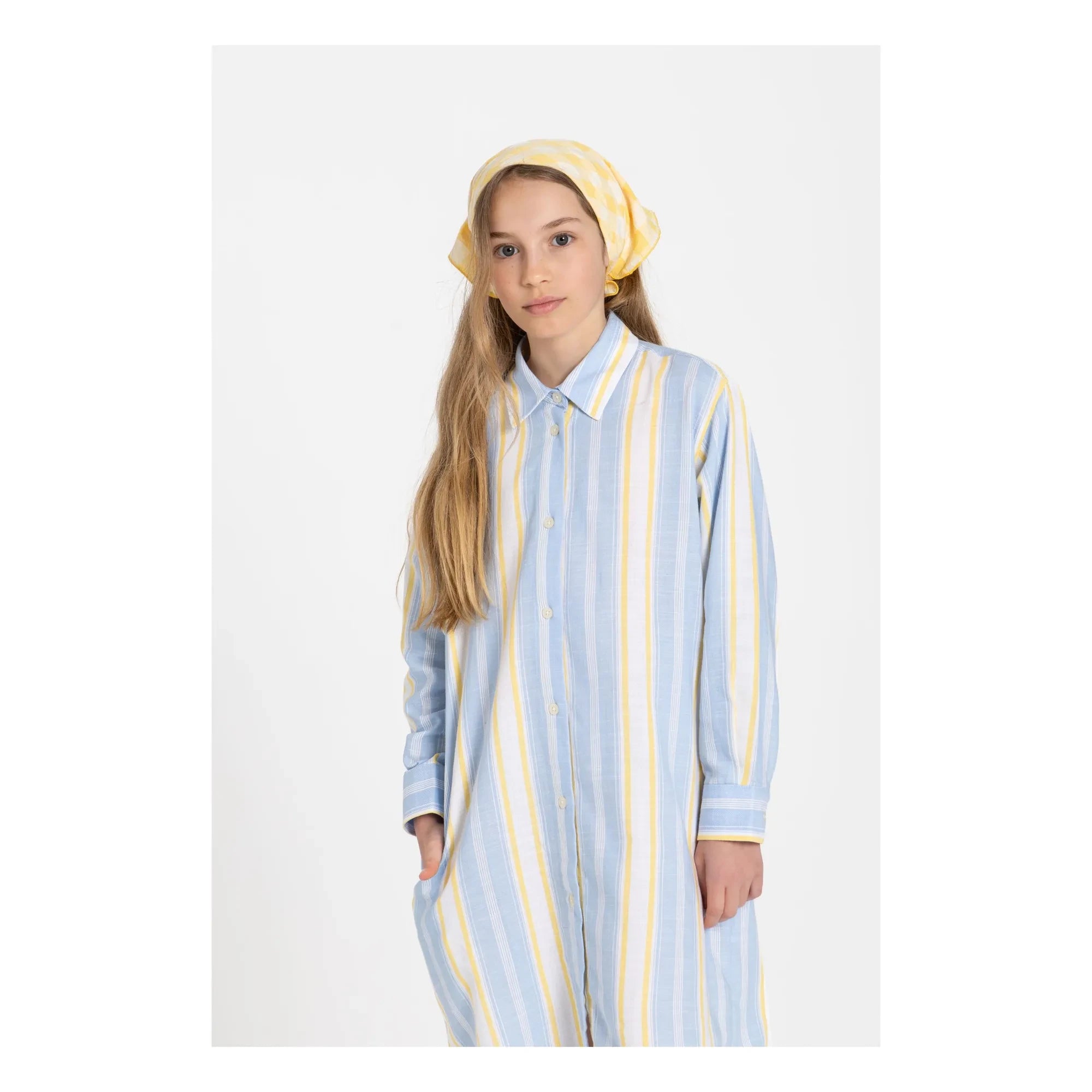 Smallable Kid - Vestido camisero de rayas Leya | Azul claro