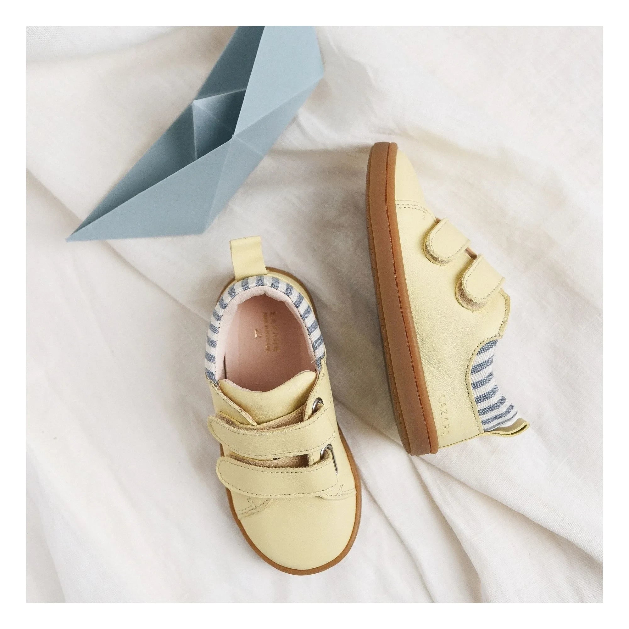 Zapatillas envejecidas a rayas Lazare - Mahaut | Amarillo pálido