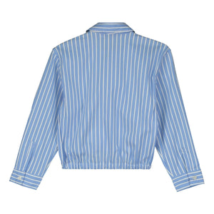 Tangerine - Camisa corta elástica a rayas | Azul claro