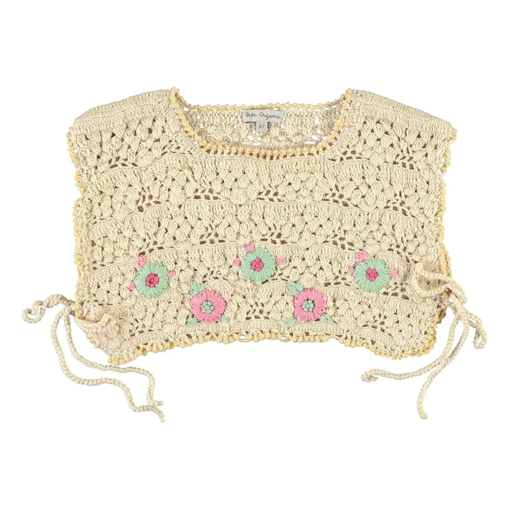 Bebe Organic - Top de punto Anais con estampado floral de algodón orgánico | Crudo