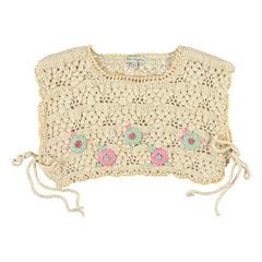 Bebe Organic - Top de punto Anais con estampado floral de algodón orgánico | Crudo